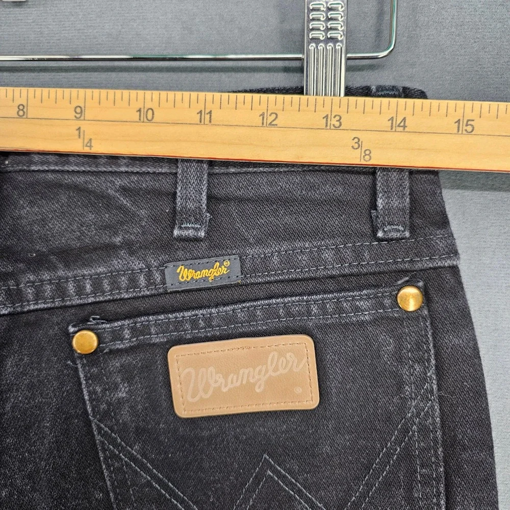 Wrangler Jeans Mens 28x30 Black Western Cowboy Cut Straight Leg Denim 936BK